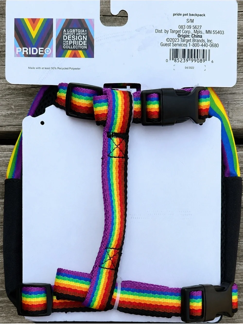 Boots & Barkley Dog Backpack Harness S/M NWT Pride Pet Accessory